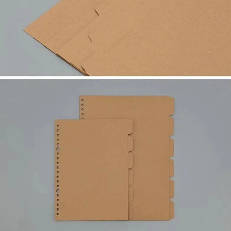 6 lehte jõupaber A5B5 lahtiste lehtedega spiraalköitja registri eraldaja lehejagaja päevikuraamatu lehe käsiraamatu jaoks õpilaste kirjatarbed