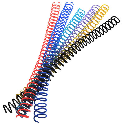 Plastikinės spiralinės rišimo ritės 6 vnt Spalvingos surišimo spiralės surišimo spygliai Segtuvų šukos spygliai Knygų įrišimo rinkinių ataskaita
