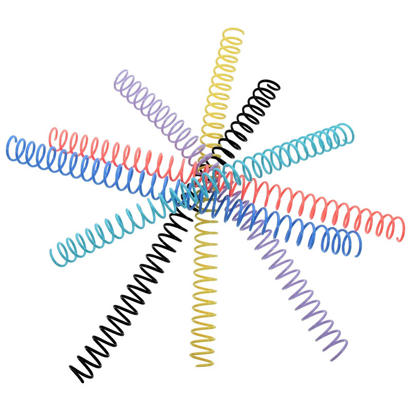 Plastikinės spiralinės rišimo ritės 6 vnt Spalvingos surišimo spiralės surišimo spygliai Segtuvų šukos spygliai Knygų įrišimo rinkinių ataskaita