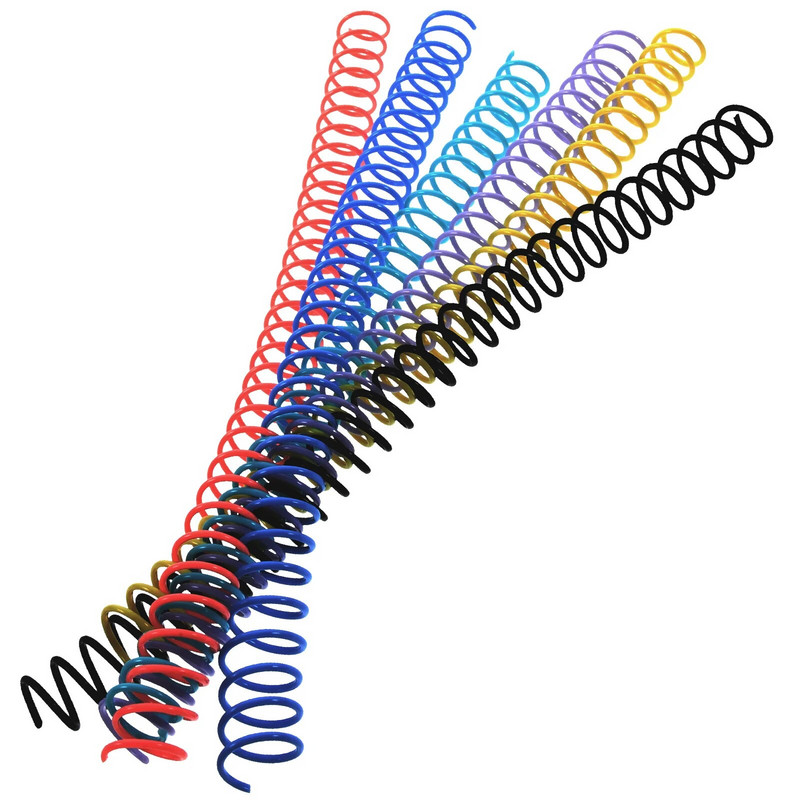 Plastikinės spiralinės rišimo ritės 6 vnt Spalvingos surišimo spiralės surišimo spygliai Segtuvų šukos spygliai Knygų įrišimo rinkinių ataskaita