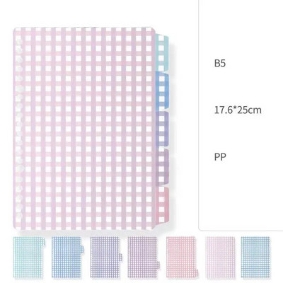 7 loksnes/komplekts 20/26 caurums B5 A5 saistvielu rādītāja sadalītāju rādītāja lapa brīvo lapu piezīmjdatoram, īsu īsu grāmatiņu rakstāmpiederumi Skolas biroja piederumi