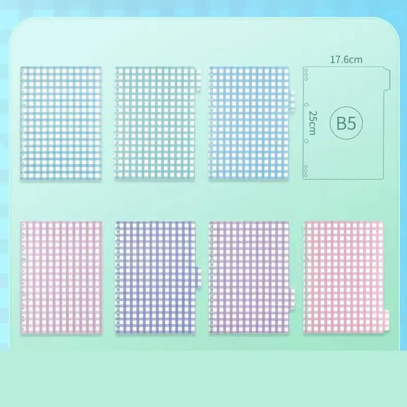 7 loksnes/komplekts 20/26 caurums B5 A5 saistvielu rādītāja sadalītāju rādītāja lapa brīvo lapu piezīmjdatoram, īsu īsu grāmatiņu rakstāmpiederumi Skolas biroja piederumi