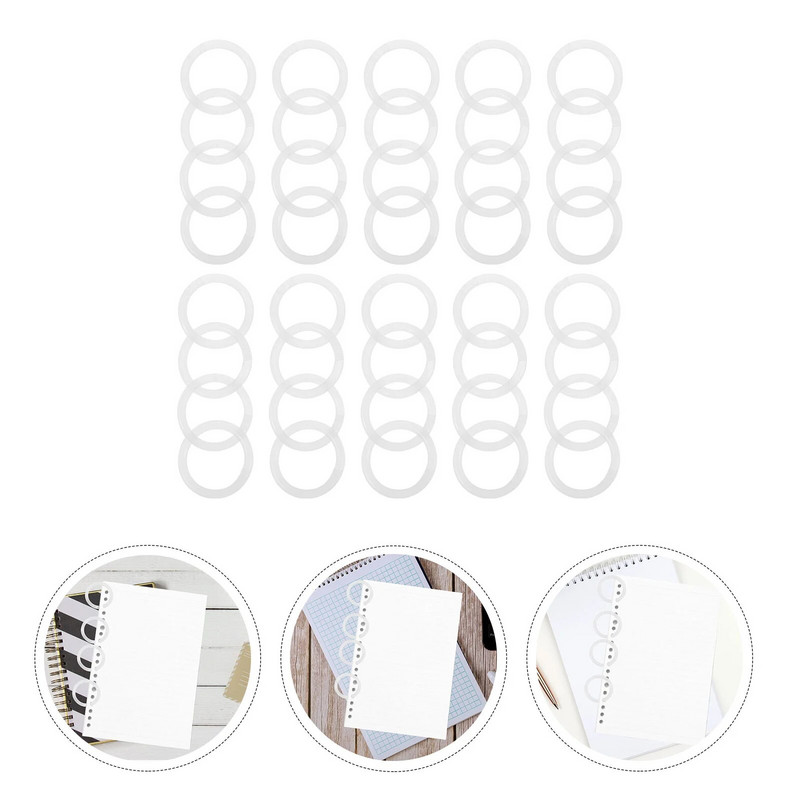 Lahtiste lehtedega rõngaspandlaga isetegemise köitmisrõngad, mis on väikesed raamatute korduvkasutatavate plastikklambrikaartide jaoks