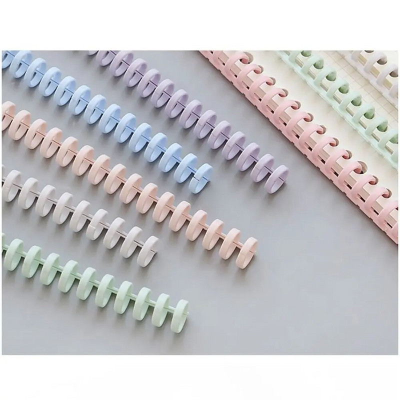 10gab 12mm 30 caurumu vaļīga iesiešanas sloksne plastmasas A4 brīvu lapu gredzenu iesiešanas klipsis noņemams brīvu lapu sprādze B5 iesiešanas gredzeni