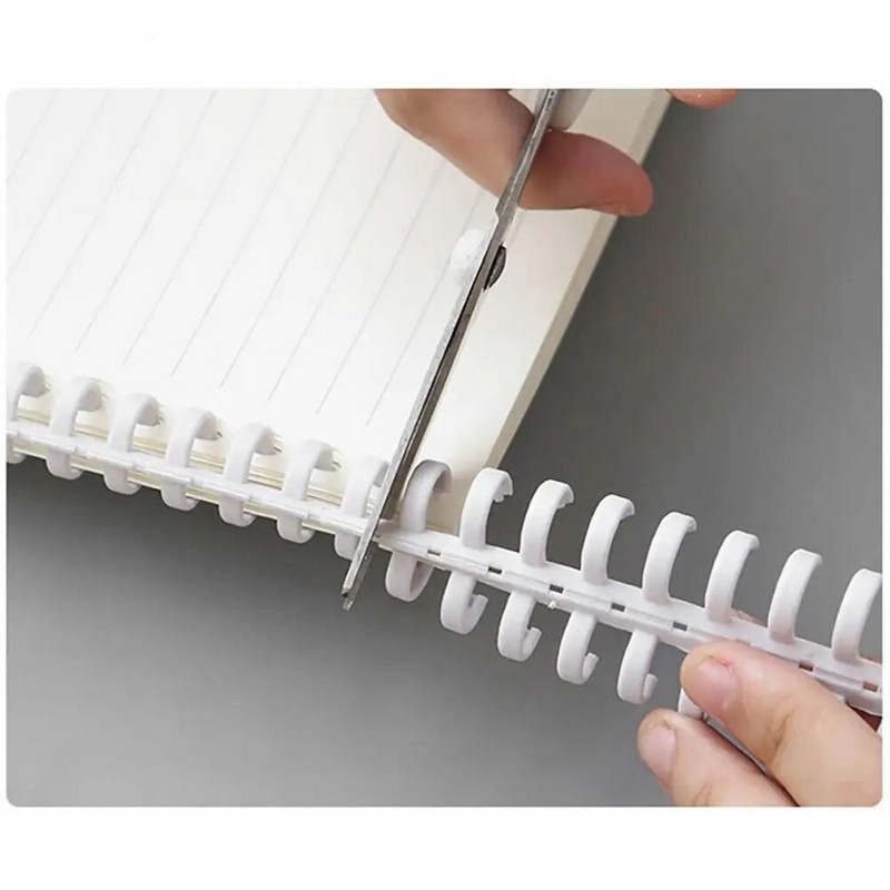 10gab 12mm 30 caurumu vaļīga iesiešanas sloksne plastmasas A4 brīvu lapu gredzenu iesiešanas klipsis noņemams brīvu lapu sprādze B5 iesiešanas gredzeni