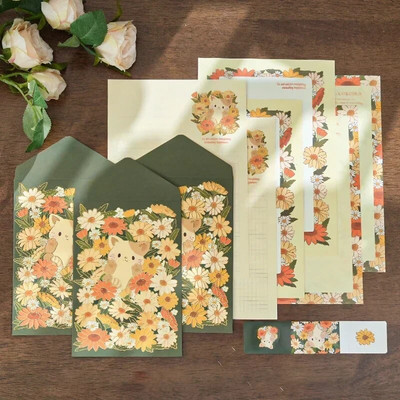 12 τμχ/Σετ Ρομαντικοί φάκελοι Γραπτό γράμμα Χαρτί Σφραγιστικό Αυτοκόλλητα Ευχετήριες Κάρτες Γάμου Κάλυμμα Σχολικό Γραφείο