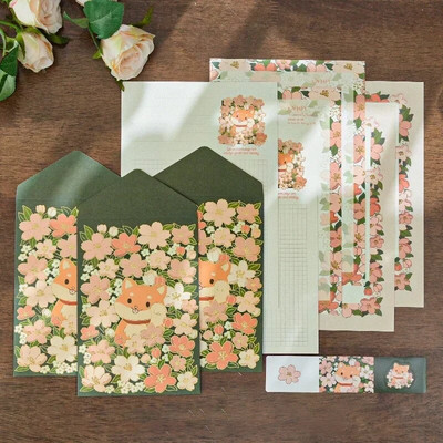 12 τμχ/Σετ Ρομαντικοί φάκελοι Γραπτό γράμμα Χαρτί Σφραγιστικό Αυτοκόλλητα Ευχετήριες Κάρτες Γάμου Κάλυμμα Σχολικό Γραφείο