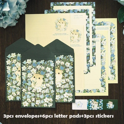 12 τμχ/Σετ Ρομαντικοί φάκελοι Γραπτό γράμμα Χαρτί Σφραγιστικό Αυτοκόλλητα Ευχετήριες Κάρτες Γάμου Κάλυμμα Σχολικό Γραφείο