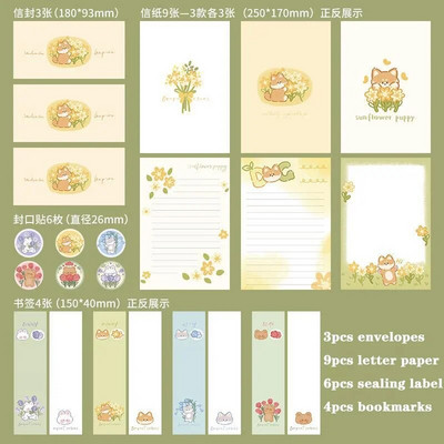 Mielos animacinių filmų puokštės serijos Vokai Laiškas Popieriaus rinkinys Žymės Antspaudai Lipdukai Romantiški išpažinties laiškai Korėjos raštinės reikmenys