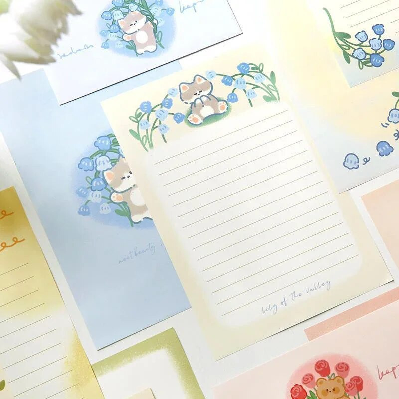 Mielos animacinių filmų puokštės serijos Vokai Laiškas Popieriaus rinkinys Žymės Antspaudai Lipdukai Romantiški išpažinties laiškai Korėjos raštinės reikmenys