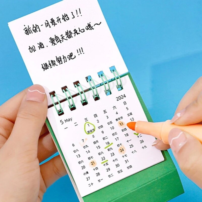 Galda kalendārs, Mini 2024. gada multfilmas stāvošas apgriežamās darbvirsmas kalendārs, mazs ikdienas plānošanas mēneša kalendārs mājām