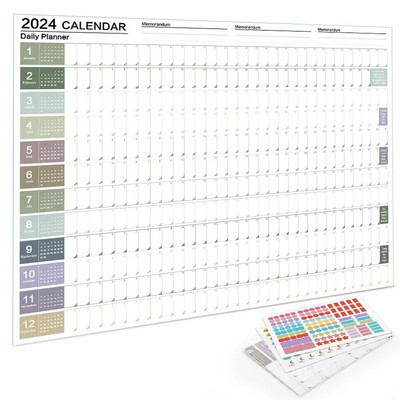 Calendar 2024 Planificator zilnic Planificator Foaie Calendar de perete drăguț Planificator anual Săptămânal Lista de activități Agenda Organizator Birou