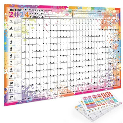 Calendar 2024 Planificator zilnic Planificator Foaie Calendar de perete drăguț Planificator anual Săptămânal Lista de activități Agenda Organizator Birou