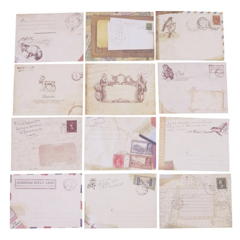 12 tk 96*72mm Vintage väike mini jõupaberist akna ümbrikud pulmakutse ümbrik kingitus ümbriku kaardi sõnumi pakk