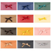 10 tk/komplekt Retro pärlmutterpaberist ümbrik vibu paks lint Loomingulised värvilised õnnitluskaardikotid pulmakutsutud kinkepostkaartidele