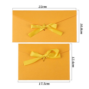 10 бр./компл. ретро перлени хартиени пликове лък дебела панделка креативни цветни чанти за поздравителни картички за сватбени покани подарък пощенски картички