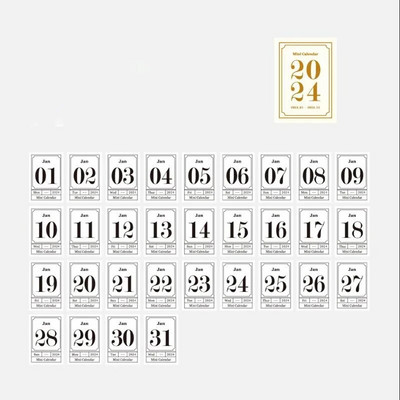 2024 Mini Calendar Book 365 Sheet Tearable Calendars DIY Journal Planner Decoration Material Paper Stickers Αναλώσιμα γραφείου