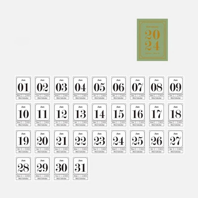2024 Mini Calendar Book 365 Sheet Tearable Calendars DIY Journal Planner Decoration Material Paper Stickers Αναλώσιμα γραφείου