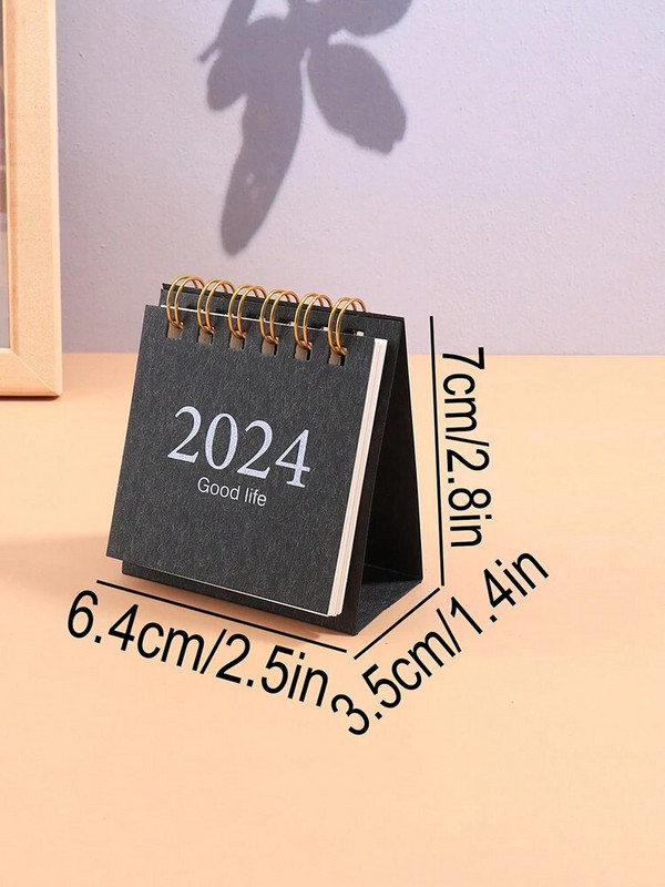 1-osaline Mini 2024 kirjutuslaud Kalender kaasaskantav lauakaunistus Kalender Student 2024 Agenda Plan lauakalender