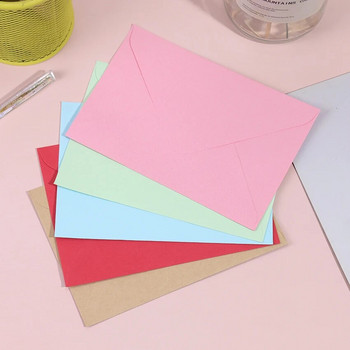 20PCS Цветни нови ретро празни мини хартиени пликове Покана за сватбено тържество Поздравителни картички Подарък Канцеларски материали Подарък