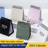 2024 Calendar Time Management Portable Desk Calendar Ημερήσιο πρόγραμμα από τον Αύγουστο 2023 έως τον Δεκέμβριο 2024 με δέσιμο με δύο σύρματα