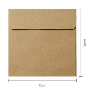 Journamm 10 бр. 10*10 см ретро плик от крафт хартия/черен картон/хартиен плик Dowling, канцеларски материали, нежелан дневник