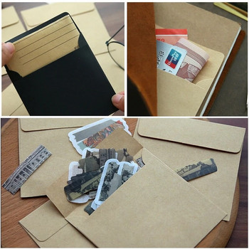 Journamm 10 бр. 10*10 см ретро плик от крафт хартия/черен картон/хартиен плик Dowling, канцеларски материали, нежелан дневник