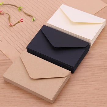 20 ΤΕΜ Kraft Blank Mini Paper φάκελος Kraft Λευκός μαύρος χαρτί φάκελος Κάρτα μηνυμάτων Επιστολή Σταθερό χαρτί αποθήκευσης Δώρο