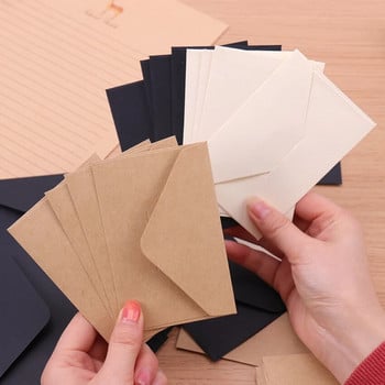 20 ΤΕΜ Kraft Blank Mini Paper φάκελος Kraft Λευκός μαύρος χαρτί φάκελος Κάρτα μηνυμάτων Επιστολή Σταθερό χαρτί αποθήκευσης Δώρο