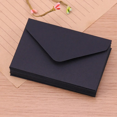 20 ΤΕΜ Kraft Blank Mini Paper φάκελος Kraft Λευκός μαύρος χαρτί φάκελος Κάρτα μηνυμάτων Επιστολή Σταθερό χαρτί αποθήκευσης Δώρο