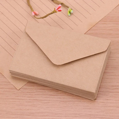 20 ΤΕΜ Kraft Blank Mini Paper φάκελος Kraft Λευκός μαύρος χαρτί φάκελος Κάρτα μηνυμάτων Επιστολή Σταθερό χαρτί αποθήκευσης Δώρο