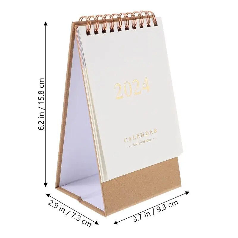 1PC Galda kalendārs 2024 Galda kalendārs Ornaments Stand Up Flip Calendar Decor Desktop Calendar