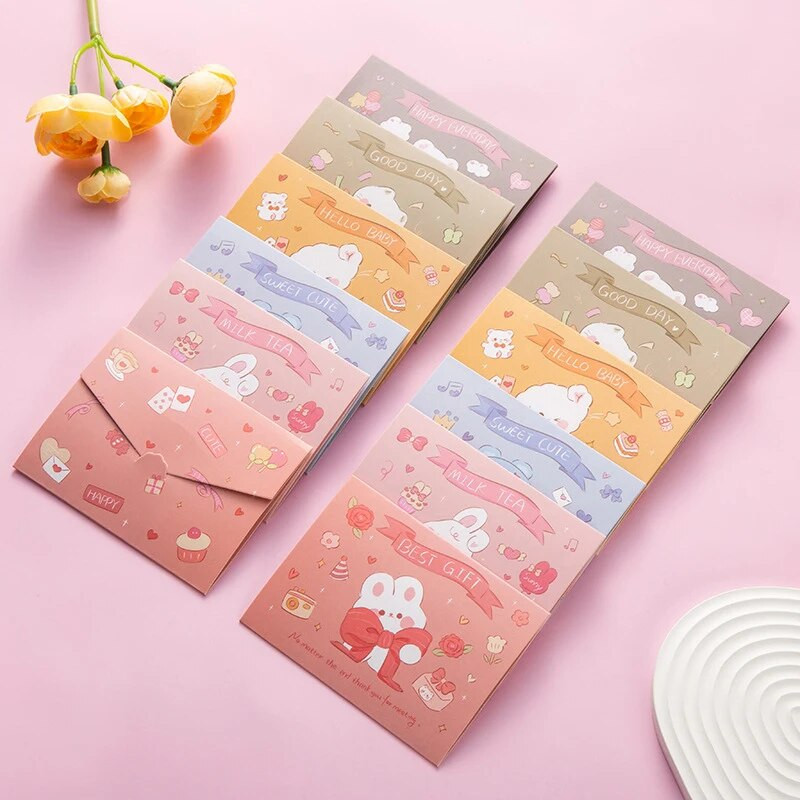 10 tk armsad laste õnnitluskaardid õpilastele isetegemise kimp õnnistuskaardid kingiümbrikud Kawaii kirjatarbed kooli kontorisse