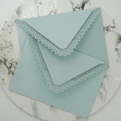 5 τμχ Vintage Western φάκελοι Kawaii Hollow Lace Letter Pads Τσάντα Προσκλητήρια για πάρτι γάμου Κάλυμμα φακέλους για επιστολόχαρτα