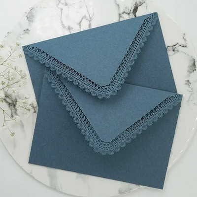 5 τμχ Vintage Western φάκελοι Kawaii Hollow Lace Letter Pads Τσάντα Προσκλητήρια για πάρτι γάμου Κάλυμμα φακέλους για επιστολόχαρτα