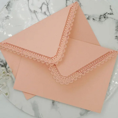 5 τμχ Vintage Western φάκελοι Kawaii Hollow Lace Letter Pads Τσάντα Προσκλητήρια για πάρτι γάμου Κάλυμμα φακέλους για επιστολόχαρτα