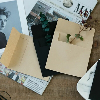 50 τμχ/παρτίδα Vintage Mini Envelopes 10cm*10cm Craft & Black Envelopes European Style Envelope for Card Wedding Scrapbooking Gift