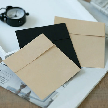 50 τμχ/παρτίδα Vintage Mini Envelopes 10cm*10cm Craft & Black Envelopes European Style Envelope for Card Wedding Scrapbooking Gift