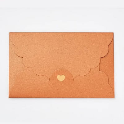 10τμχ/παρτίδα Χρυσή σφραγίδα Καρδιά Φάκελοι Γράμμα Vintage Ιριδίζον Χαρτί φάκελος για Προσκλητήρια Γάμου Σταθερά