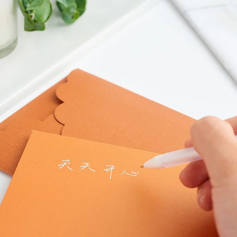 10τμχ/παρτίδα Χρυσή σφραγίδα Καρδιά Φάκελοι Γράμμα Vintage Ιριδίζον Χαρτί φάκελος για Προσκλητήρια Γάμου Σταθερά