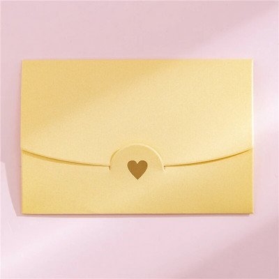 (10 gab./partija) 10,5cm*7cm maza apsveikuma kartīte vārda kartītes aploksne, karsta zīmogošana mīlestības perlamutra papīra mini aploksnes