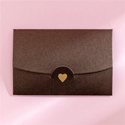 (10 gab./partija) 10,5cm*7cm maza apsveikuma kartīte vārda kartītes aploksne, karsta zīmogošana mīlestības perlamutra papīra mini aploksnes