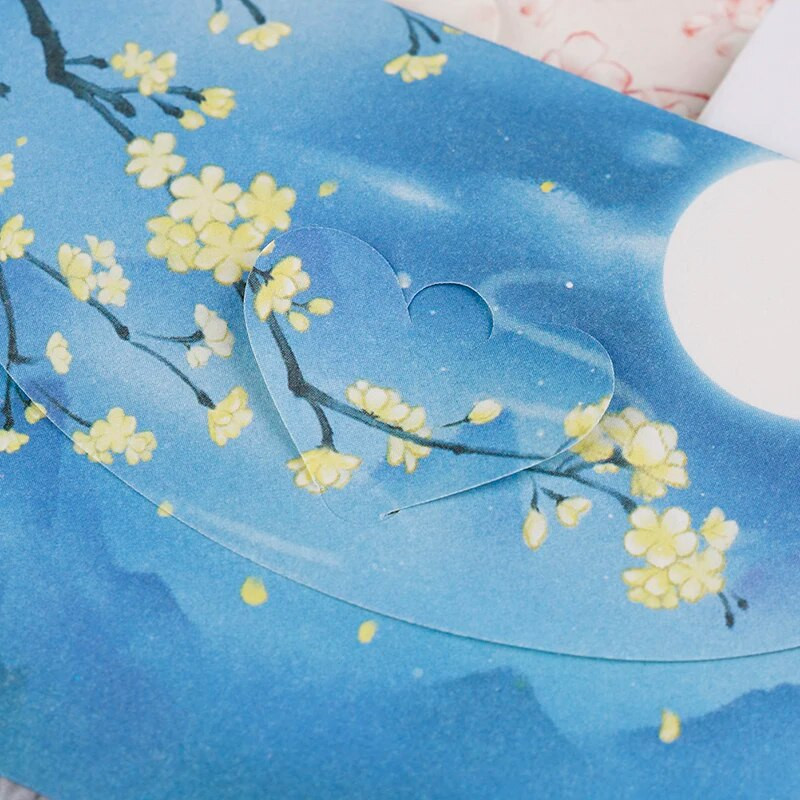 10 vnt kiniško stiliaus vintažinio mini voko pranešimų kortelės Parper voko kvietimų kortelių rinkinys