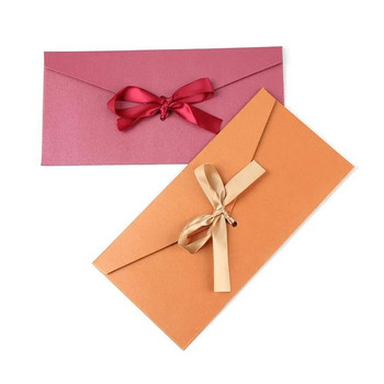 10 τμχ/σετ φάκελος μαργαριταρένιο χαρτί Φιόγκος χοντρή κορδέλα ρετρό δημιουργικό χρώμα Χαρτικά Προσκεκλημένο δώρο γάμου υψηλής ποιότητας