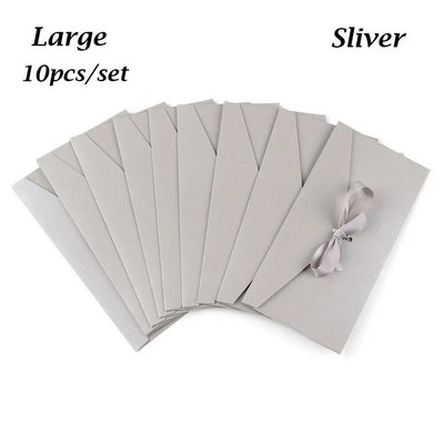 10 τμχ/σετ φάκελος μαργαριταρένιο χαρτί Φιόγκος χοντρή κορδέλα ρετρό δημιουργικό χρώμα Χαρτικά Προσκεκλημένο δώρο γάμου υψηλής ποιότητας