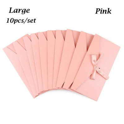 10 τμχ/σετ φάκελος μαργαριταρένιο χαρτί Φιόγκος χοντρή κορδέλα ρετρό δημιουργικό χρώμα Χαρτικά Προσκεκλημένο δώρο γάμου υψηλής ποιότητας