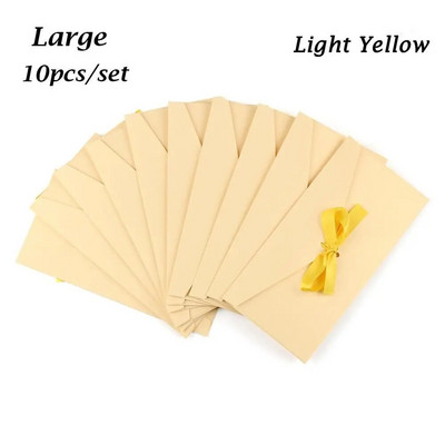 10 τμχ/σετ φάκελος μαργαριταρένιο χαρτί Φιόγκος χοντρή κορδέλα ρετρό δημιουργικό χρώμα Χαρτικά Προσκεκλημένο δώρο γάμου υψηλής ποιότητας