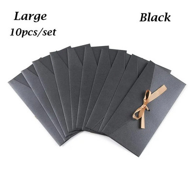 10 τμχ/σετ φάκελος μαργαριταρένιο χαρτί Φιόγκος χοντρή κορδέλα ρετρό δημιουργικό χρώμα Χαρτικά Προσκεκλημένο δώρο γάμου υψηλής ποιότητας