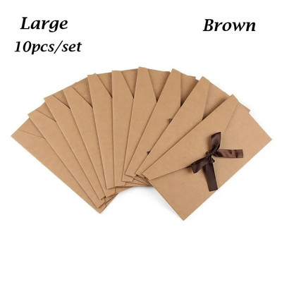 10 τμχ/σετ φάκελος μαργαριταρένιο χαρτί Φιόγκος χοντρή κορδέλα ρετρό δημιουργικό χρώμα Χαρτικά Προσκεκλημένο δώρο γάμου υψηλής ποιότητας