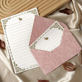 5 τμχ Φάκελοι ρομαντικής υφής DIY Προσκλητήρια γάμου Φάκελοι για επιστολόχαρτα Χαριτωμένα καρτ ποστάλ Κάλυμμα Κορεατικά επιστολόχαρτα